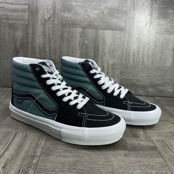 Vans Sk8-Hi Men's 6/Women's size 7.5 Black Dusty Green Skate Shoes - Picture 5 of 8